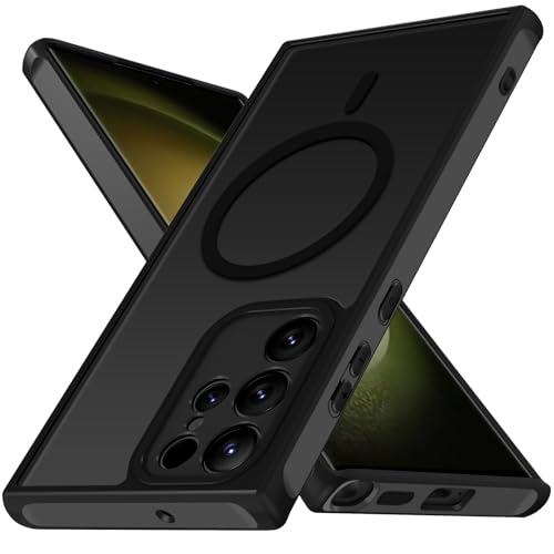 ivoler Funda Magnética para Samsung Galaxy S23 Ultra 5G, Compatible con MagSafe, [Protección Lente Cámara] Carcasa Protectora Antigolpes Translúcida Mate Trasera Fina Silicona Anti-Choques Case