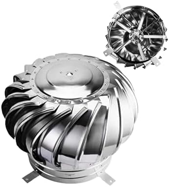Stainless Steel Rotating Chimney Cowl Cap - 31in Spinner Vent for Outdoor Fireplaces & Roof Pipe Rain Protection, Ideal for Attics & Farms