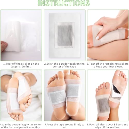20 Stück Entgiftungspflaster Füße,Detox Fußpflaster Entgiftung,Entgiftungspflaster Füße Original,Deep Cleansing Foot Pads,für Stressabbau & Tiefschlaf 100% natürliche Fußpads (Wermutgras)