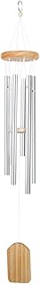 Bezavea Wind Chimes Outdoor, Pine Wood 6 Aluminum Tubes Wind Chimes, Garden Wind Chime with Natural Relaxing Soothing Sound, Wind Chimes for Garden Patio Backyard Home Decor