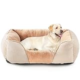 🐶Gemütliches Innenfutter: Das Hundebett ist mit einem herrlich weichen Karomuster-Kaninchenplüsch gefüttert, das Ihrem pelzigen Freund ein luxuriöses und komfortables Liegeerlebnis bietet. Es fühlt sich himmlisch zart an und lädt zum Kuscheln und Entspannen ein.