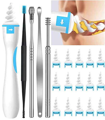 Earwax Removal Kit, Q Grips Earwax Remover, Ear Cleaner, Ear Cleaner, Ear Wax Removal, Safe Spiral Ear Wax Removal Tool With 16 Pcs Soft And Flexible Replacement Tips For Adult #TOP5