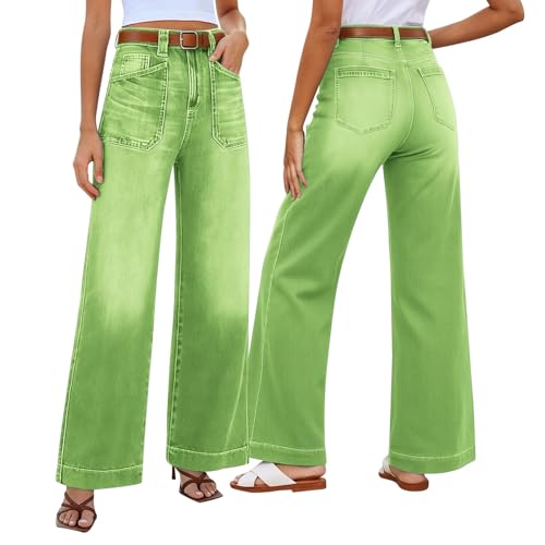 Tejanos holgados de mujer estilo streetwear retro con pierna ancha y bolsillos