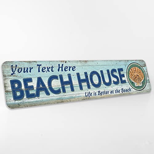 Personalized Beach House Sign Beach Themed Décor Coastal Decoration Pool Sign Gift 4X18 204182002048 #TOP18