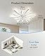 YUNLONG 78cm Deckenventilator mit Beleuchtung DC Großer Deckenlampe mit Ventilator und Fernbedienung Dimmbar Sommer/winter Deckenventilator mit Lampe Leise Moderne für Schlafzimmer Wohnzimmer,Weiß