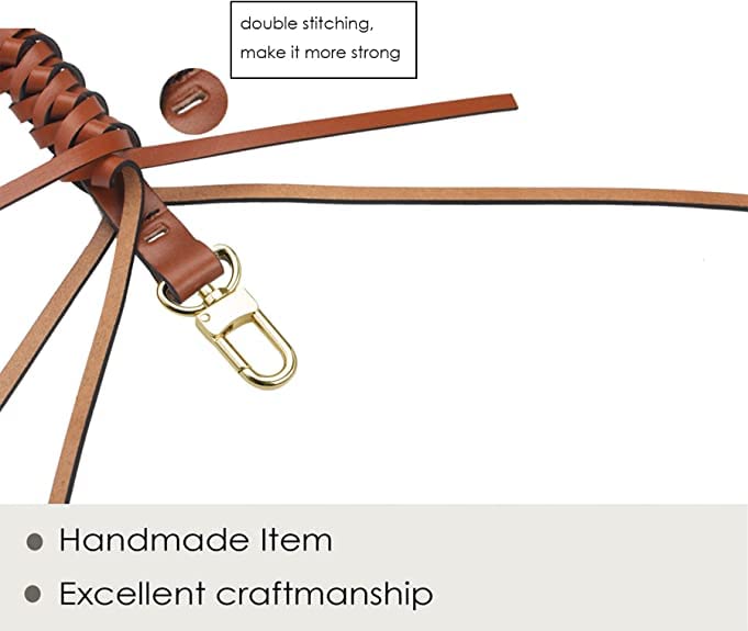 Senral Handbag Short Strap Replacement Top Braided Genuine Leather Handle Strap for Neonoe Bag Artsy,Beaubourg Hobo Noe Top Handle Strap Purse Making - Image 4
