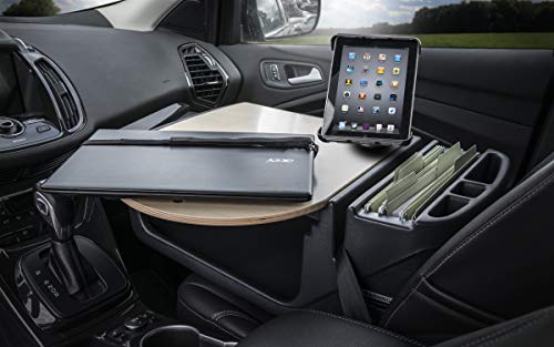 Image of AutoExec AE-RMCD-PI-TAB-11M Roadmaster Car Desk for Your Vehicle Workstation and Mobile Office, Natural with 400 watt Power Inverter and Tablet Mount | Vehicle Workstation, Mobile Office, 400 Watt Power Inverter, Tablet Mount