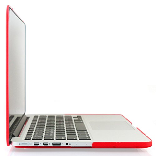 Image of Heartly Premium MacBook Flip Thin Hard Shell Rugged Armor Hybrid Bumper Back Case Cover for MacBook Pro 15 inch inch - Hot Red