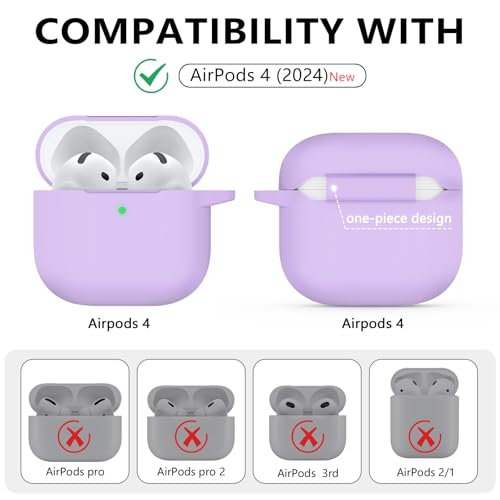Image of Ljusmicker for AirPods 4 Case 2024 with Cleaner Kit,Purple