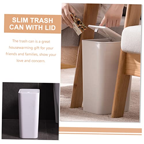 Caneca de basura rectangular con tapa grande de plástico miniatura 2