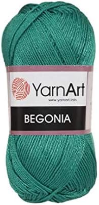 10 Skein (Pack) Total 8.8 Oz. Yarnart Begonia, 100% Mercerized Cotton, Each 1.76 Oz (50g) / 185 Yrds (169m), Fine Sport: 2, Green - 6334