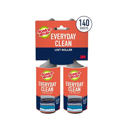 Scotch-Brite-Everyday-Clean-Lint-Roller-140-Sheets-Total2-Packs Scotch-Brite Everyday Clean Lint Roller, 140 Sheets Total,2 Packs - Image 1