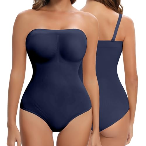 Image of Strapless Shapewear for Women Tummy Control Triangle Bodysuit Body Shaper