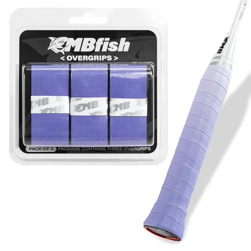 MBFISH Tennis Racket Grip Tape 3 Pack, Racket Grips Soft Racquet Overgrips for Tennis, Pickleball and Badminton - Anti-Slip and Absorbent Tennis Grip Tape Set (Gradient Purple)