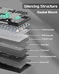 MageGee SKY98 Mechanical Gaming Keyboard, 96% Gasket Hot Swappable Wired Custom Creamy Keyboard with 5-Layer Sound Dampening, RGB Backlit, NKRO for Win/Mac (Dark Elf, Blue Whale Switch)