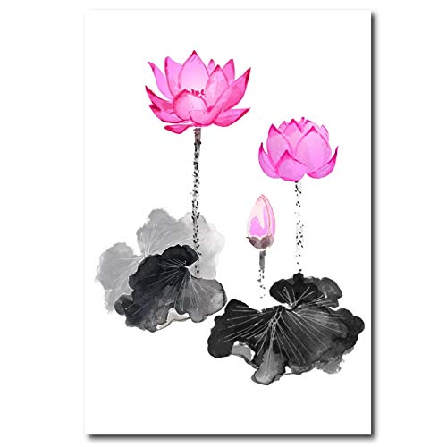 Fleurs de lotus roses toile zen pour harmoniser votre salon