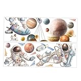 ELAYARD 宇宙飛行士ウォールステッカー 星座漫画デザイン 取り外し可能な星空装飾 部屋 保育園壁飾り 1セット