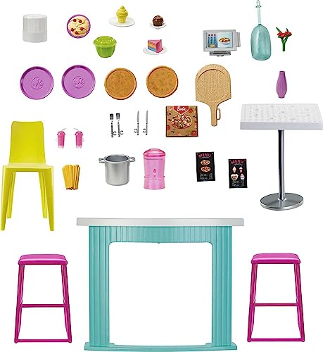 Barbie-Coffret-Le-Restaurant-de-avec-Une-poupee-Mannequin-Plus-de-30-Accessoires-et-6-Zones-de-Jeux-Jouet-Enfant-Des-3-Ans-HGP59 Barbie Coffret Le Restaurant de avec Une poupée Mannequin, Plus de 30 Accessoires et 6 Zones de Jeux Jouet Enfant, Dès 3 Ans, HGP59 – Image 3