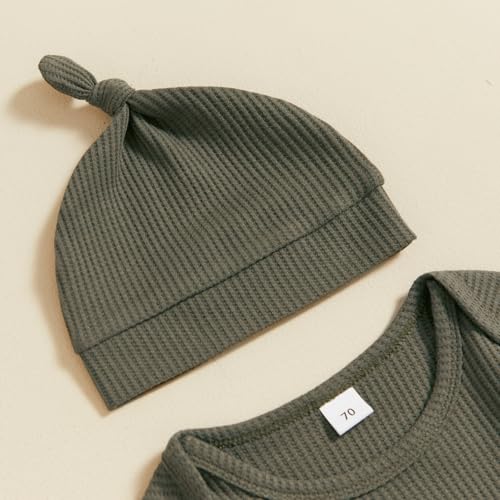 SAYOO Newborn Baby Boy Girl Romper I'm New Here Embroidery Letter Jumpsuit Coming Home Outfits Fall Gender Neutral Clothes 6