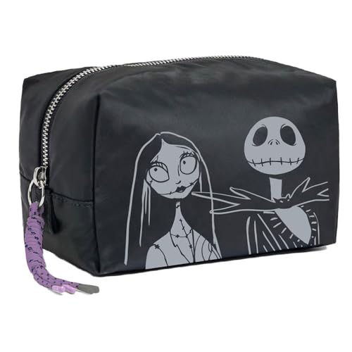 CERDÁ Life's Little Moments - Trousse de Toilette de Voyage L'Étrange Noël de Monsieur Jack - Noir - Grande Capacité de Stockage - Fermeture éclair -...