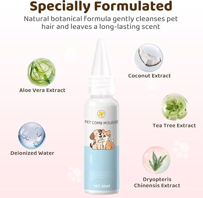 Steam Cat Brush, 6-in-1 Dog Brush Spritz Defur Comb with Pet Waterless Shampoo, Steamy Skin Friendly Deshedding Grooming Tool, Suitable for Shedding & Haired Pets, Pet Supplies Accessories, Pink-wS0FLUly