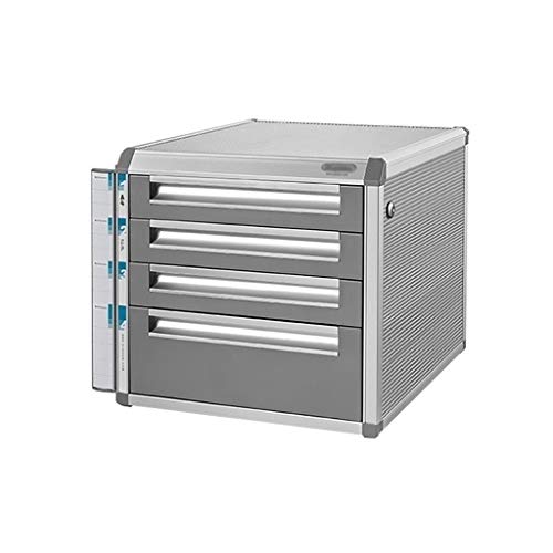 Preisvergleich Produktbild Desktop-Aktenschrank Mit Schloss, Schubladen-Aktenschrank, Mehrschichtiger Office-Aktenschrank Aus Aluminiumlegierung, Mit Indexetikett, Für A4-Dateispeicher (Size : 4-layers)