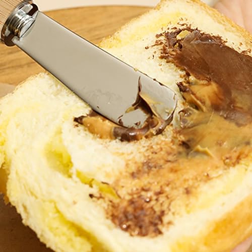 DIFENLUN 25 Piece Small Cheese Spreader Set, Stainless Steel Butter Spreader, Mini Butter Knife Spreader with Wooden Handle for Grill Plates, Sandwiches, Cocktail Spreaders, 4.7 inch