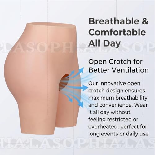 Culotte en silicone avec entrejambe ouvert et rehausseur de fesses invisible