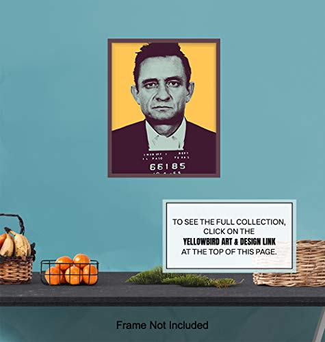 Johnny Cash Folsom Prison Mugshot Poster - 8X10 Andy Warhol Pop Art Wall Art Sign - Cool Unique Modern Home Decor For Living Room, Bedroom, Office - Gift For Country Music, Nashville Fans, Men, Women #TOP5
