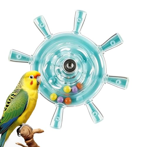 Parakeet Toys | Colorful Interactive Rotating Small Wheel Rattle | Cage Parrot Spinner Toy | For Cockatiels Budgies Conures Lori