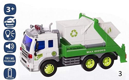 Juguetes Industriales Camión de Reciclaje de fricción Medidas 28 cm