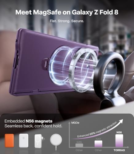TORRAS 360 Spin Magnetic Stand Case for Galaxy Z Fold 8 Ultra, MIL-Grade — view 4