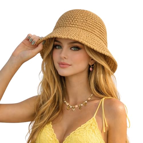Sombrero de playa plegable tipo bucket para mujer