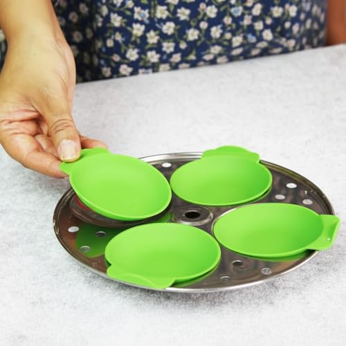 Image of CELA 8 Pcs Silicone Idli Moulds | Non-Stick Food Grade Silicone Idli Maker Liners | BPA-Free, No-Greasing Idli Cups | Perfect Round Idlis | Microwave, Oven & Dishwasher Safe | Reusable Idli, Dhokla, Cupcake & Muffin Moulds