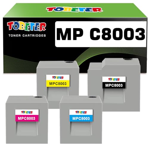 ToBeter MP C8003 Toner Cartridge Replacement for Ricoh MP C8003 C6503 IM C6500 C8000 Toner 842196 842199 842198 842197 for Savin Lanier MPC8003 MPC6503 IMC6500 IMC8000 Toner 4-Pack KCMY, 47K Pages