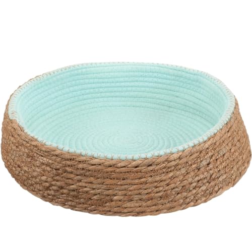 OZLMBERN Pet Nest Grass Willow Woven Round Dog Kennel Rattan Woven Resistant To Scratch Grinding Cat Dog Sleeping Nest Pet Mat