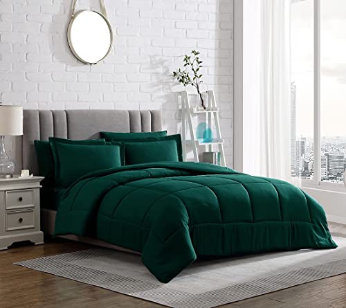 American Home Collection Comforter Set, Extra Warm Down Alternative Ultra Soft Microfiber, 2 Pieces Set With 1 Comforter And 1 Pillow Sham (Twin/Twin Xl, Forest Green) #TOP4