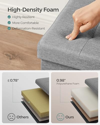 Songmics ULSF41G Storage Ottoman, Foldable Storage Bench thumb #5