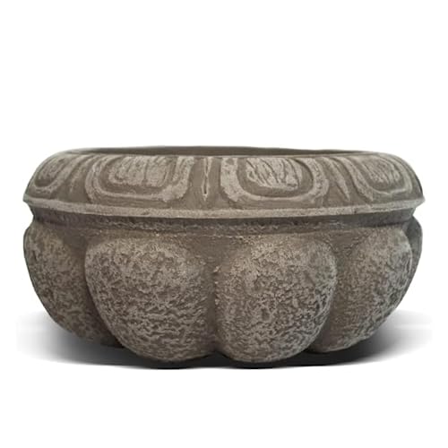 Elly Décor Plastic Cantera Planter 10X5 In. Pot Cantera Design Decorative For Indoor And Outdoors Plants Round Flower Pot White Cantera #TOP3