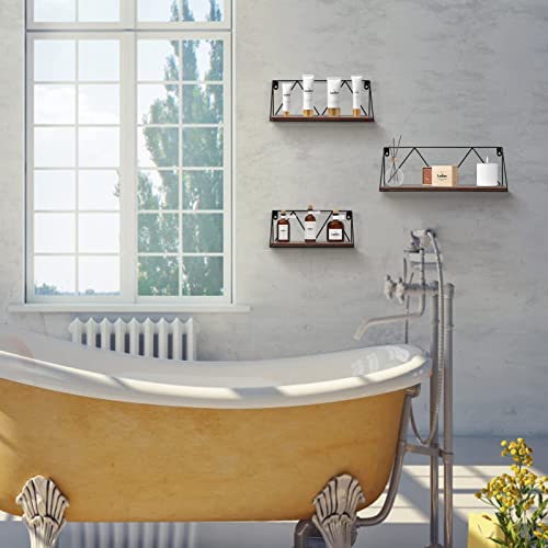 Amazon Brand – Pinzon Rustic Floating Shelves, Wall Storage Shelve For Bathroom Bedroom Kitchen Living Room Office, (Set Of 3) #TOP7