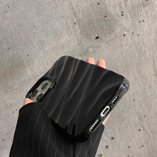 AKABEILA Case for iPhone 14 Pro Max Case 6.7 Inch Water Ripple Pattern TPU Phone Case Slim Shockproof 3D Non-Slip Glitter Sparkle Glossy Cover Black - Image 2