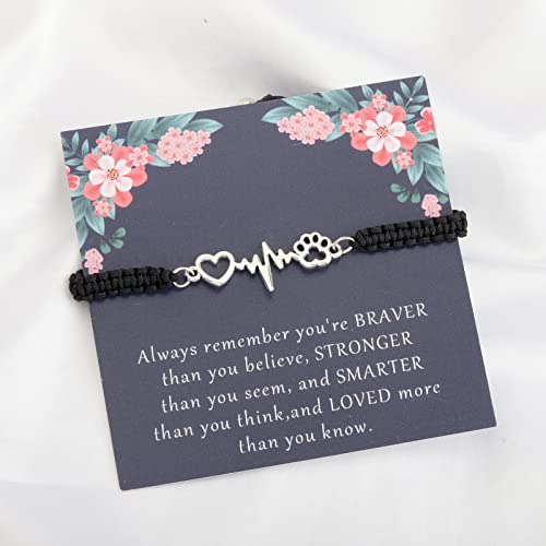 Image of KUIYAI Vet Gift Vet Tech Gift Dog Owner Gift Pet Lover Gift Veterinarian Assistant Gift Dog Paw Bracelet Always Remember Gift (AlwaysVetBr-black)