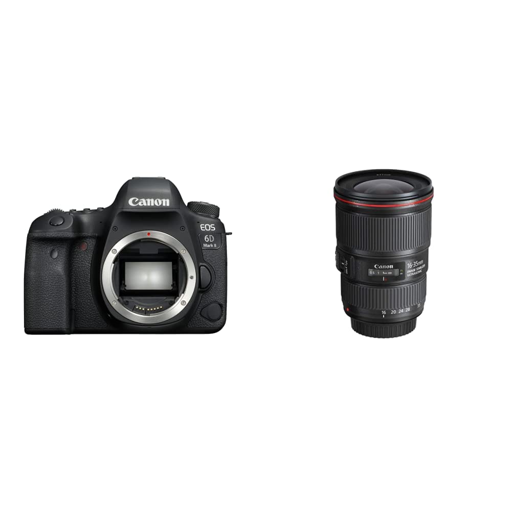 Canon EOS 6D Mark II Digital SLR Camera - Black & EF 16-35 mm f/4L IS USM Lens - Black