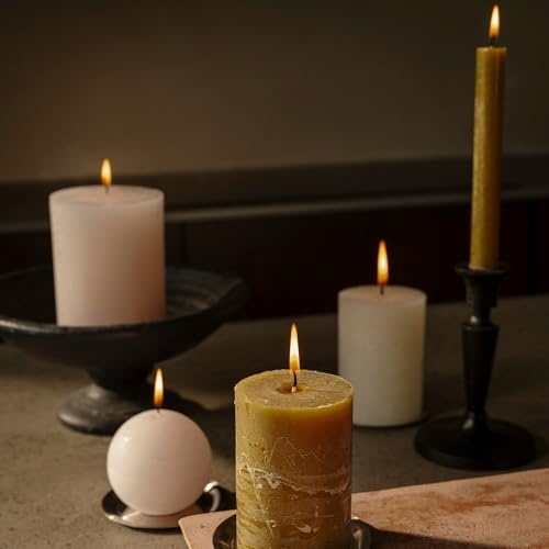 Spaas Rustic Pillar Candle 70/95 mm 35h, Ivory