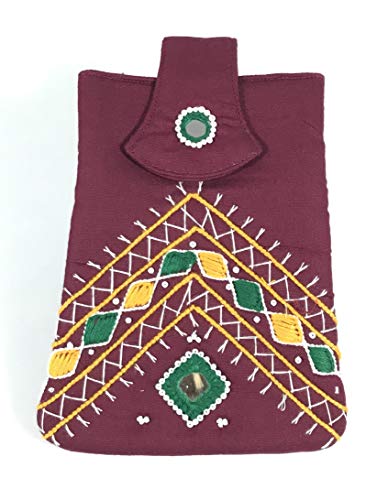 Handcrafted Floral Saree Mobile Pouch for Women Stylish Purse Key...
