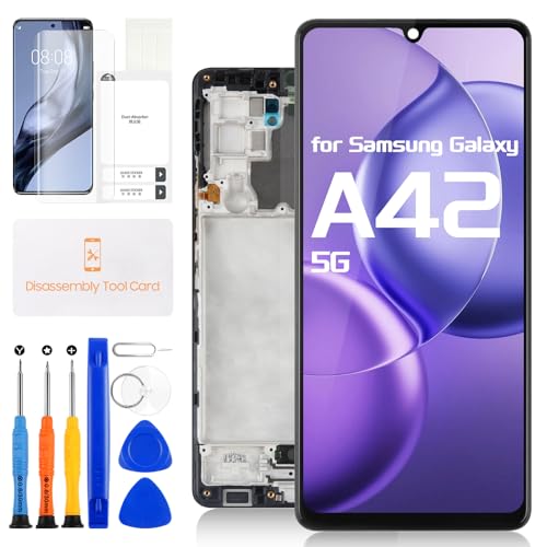 Écran OLED Samsung Galaxy A42 5G avec lecteur empreinte et cadre noir