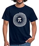 Pi Spirale Männer T-Shirt, XXL, Navy