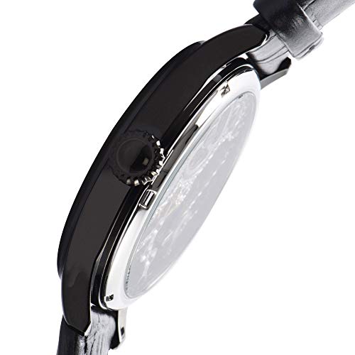 Image of Thomas Earnshaw Mens 42mm Bauer Mechanical Skeleton Automatic Watch with Genuine Leather Strap or Stainless Steel Bracelet ES-8049