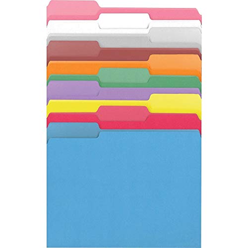Staples 502678 Top-Tab File Folders 1/3 Cut Asst Ltr Holds 8 1/2X11 250/Bx #TOP4