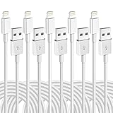 Eettvekd 5Pack(3/3/6/6/10FT) Lightning Cable Fast Charging Cable MFi Certified Original iPhone Charger Cord Compatible for iPhone 14/13 mini/13/12/11 Pro MAX/XR/XS/8/7/Plus/6S/SE/iPad-White